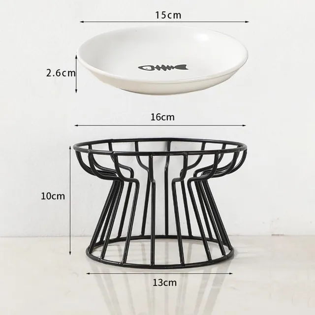Cat Lift Bowl With Metal Stand Pet Ceramic Food Snacks Feeding Elevated Feeder Kitten Puppy Dish Dog Supplies Accessories