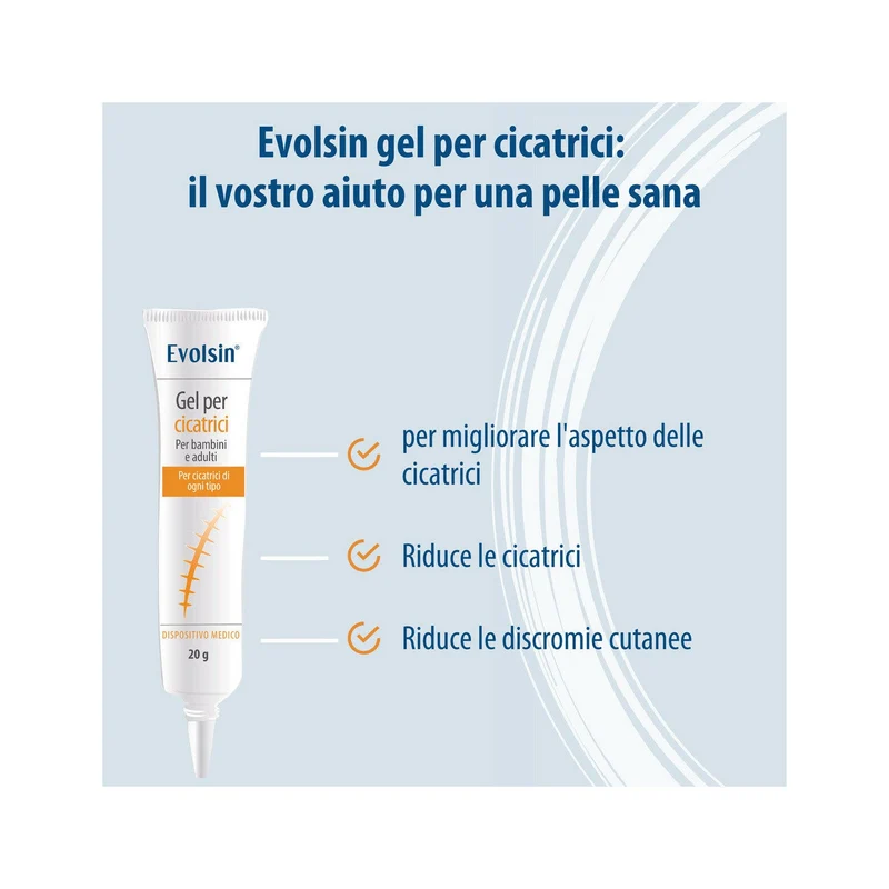 Evolsin Gel Silicone Per Cicatrici Per Bambini E Adulti 20g