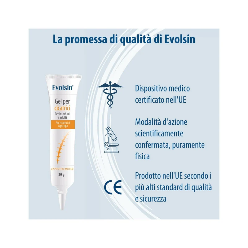 Evolsin Gel Silicone Per Cicatrici Per Bambini E Adulti 20g