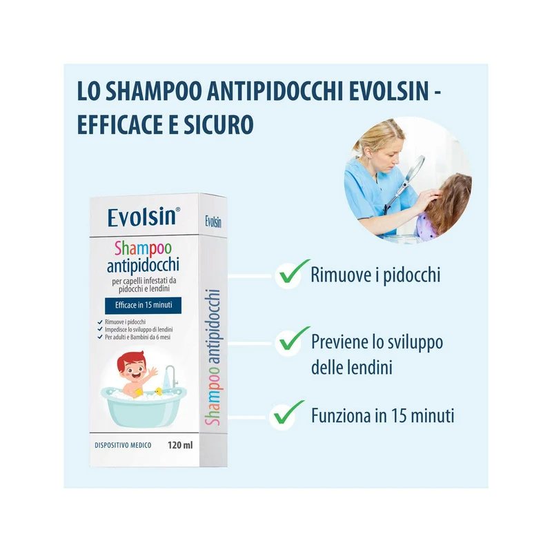 Evolsin Shampoo Pidocchi Con Pettine 120ml