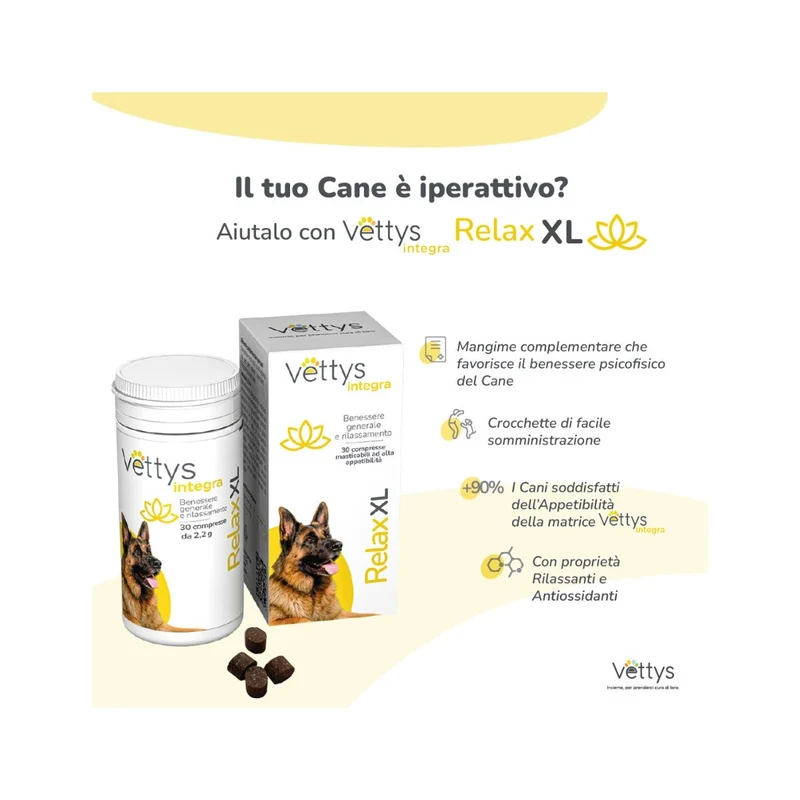 Vettys Integra Relax Per Cani Taglia XL 30 Compresse