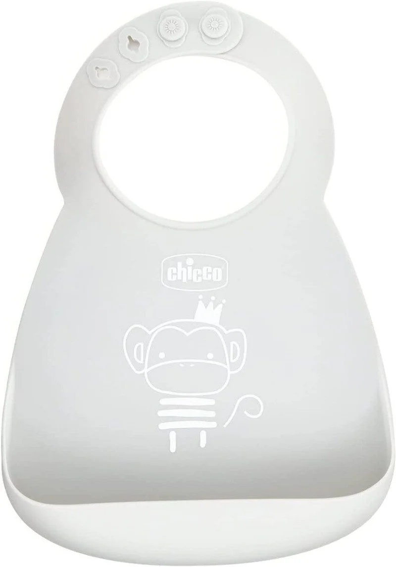 Chicco Bavaglina Silicone Easy Roll Colore Neutro 6Mesi+