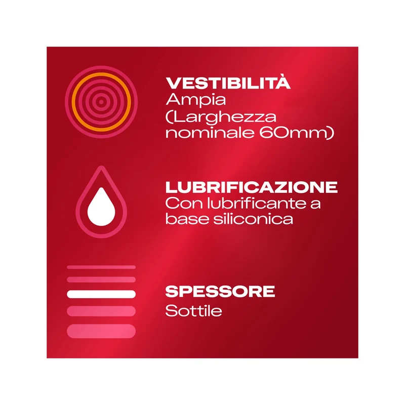 Durex Supersottile Vestibilità Ampia XL 6 Preservativi