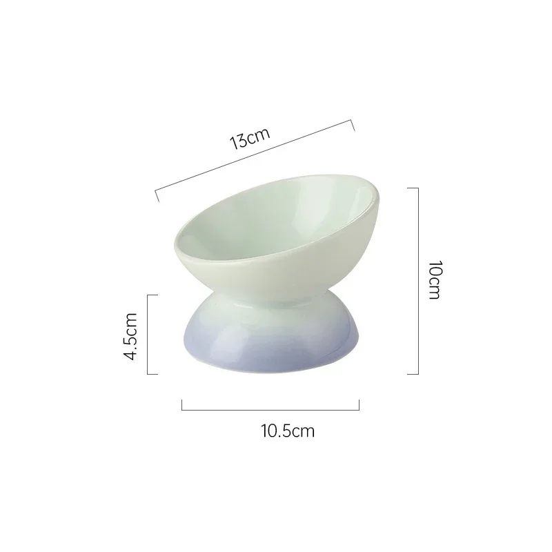 Cat Ceramic Bowl Gradient Pet Food Water Feeders Small Dogs Drinking Eating Supplies Raised Tilted Cats Puppy Feeding Supplies