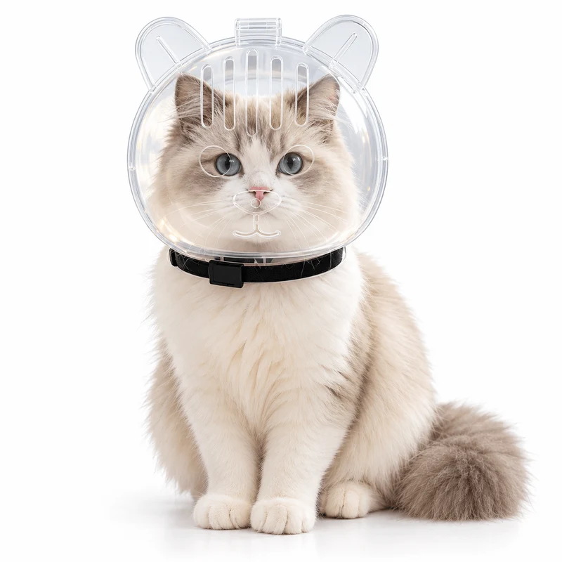 Clear Cat Grooming Muzzle – Breathable Protective Hood