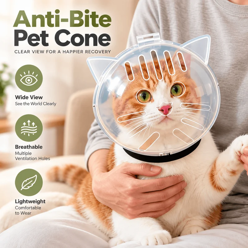 Clear Cat Grooming Muzzle – Breathable Protective Hood