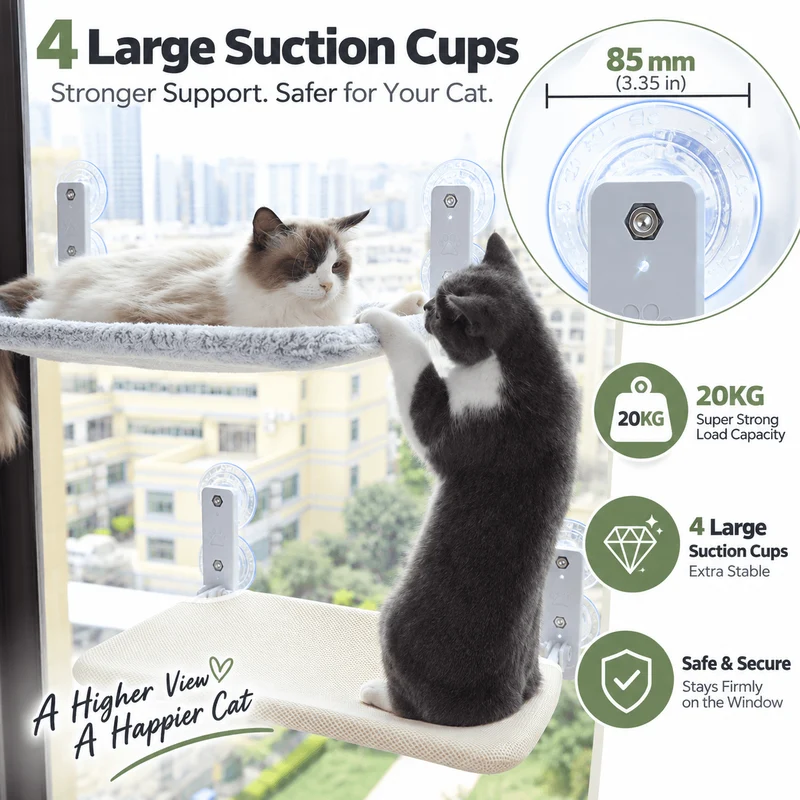 Foldable Cat Window Hammock with Suction Cups