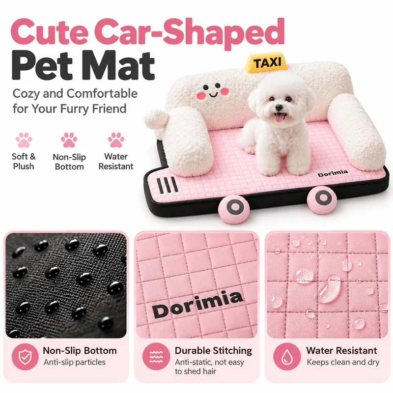 Taxi-Shaped Pet Bed for Dogs & Cats