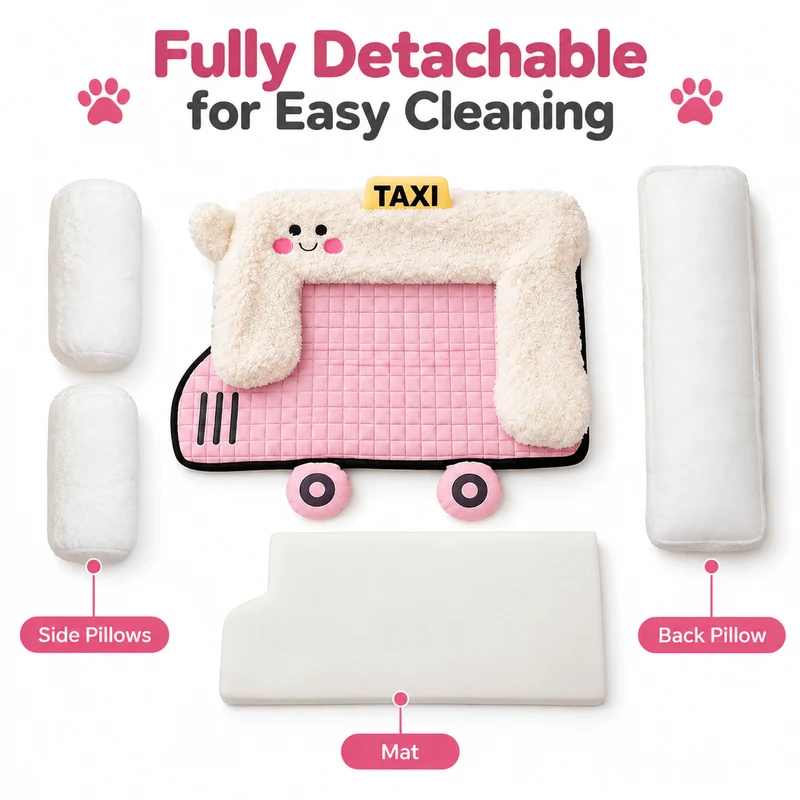 Taxi-Shaped Pet Bed for Dogs & Cats