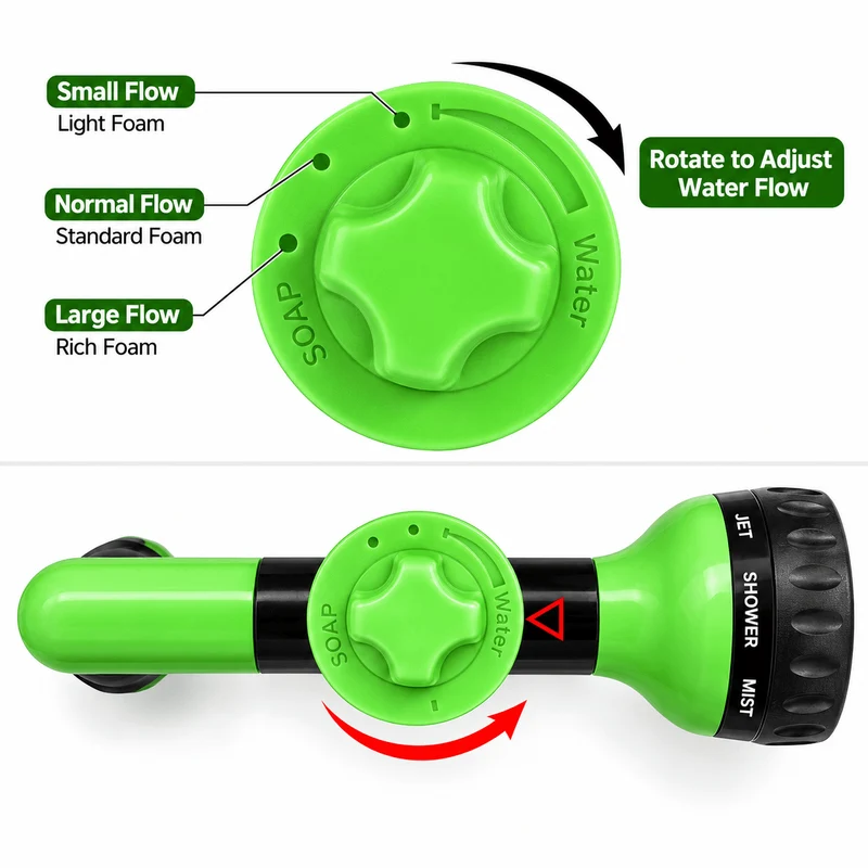 8-in-1 Dog Washing Hose Attachment with Soap Dispenser