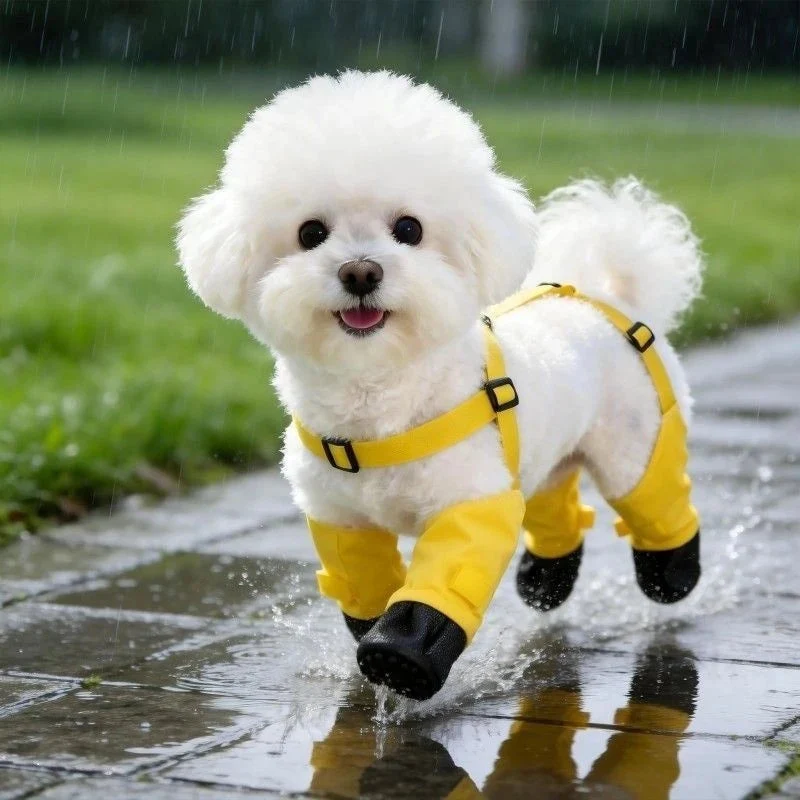 Waterproof Dog Boots with Adjustable Suspenders
