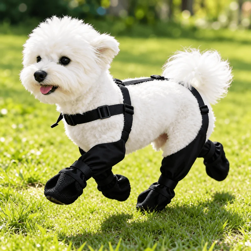 Waterproof Dog Boots with Adjustable Suspenders