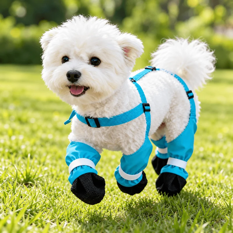 Waterproof Dog Boots with Adjustable Suspenders