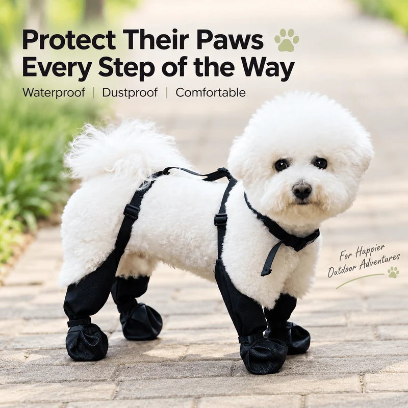 Waterproof Dog Boots with Adjustable Suspenders