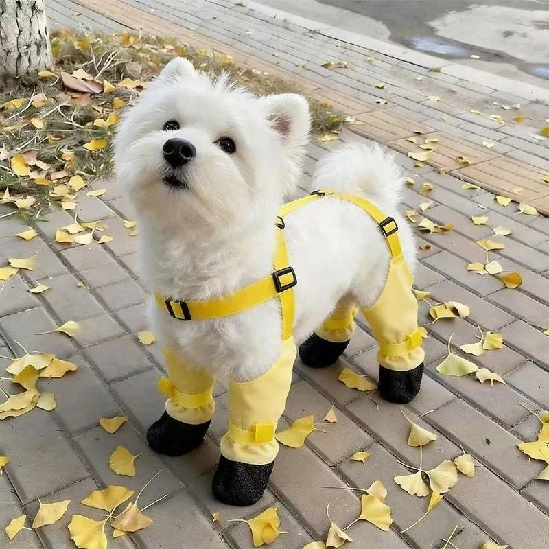 Waterproof Dog Boots with Adjustable Suspenders