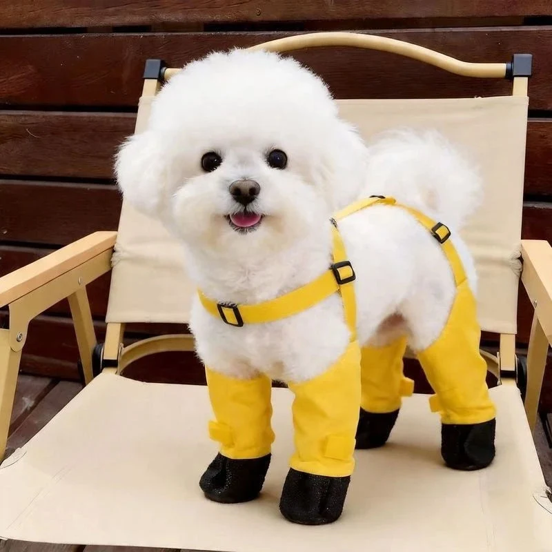 Waterproof Dog Boots with Adjustable Suspenders
