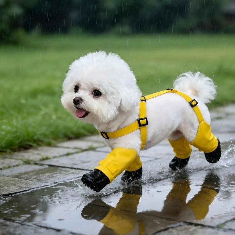 Waterproof Dog Boots with Adjustable Suspenders