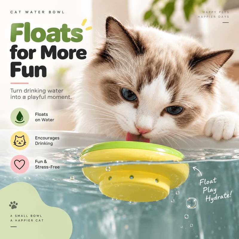 Floating Cat Water Dishes (2-Pack) – Treat-Friendly Drinking Bowl Inserts