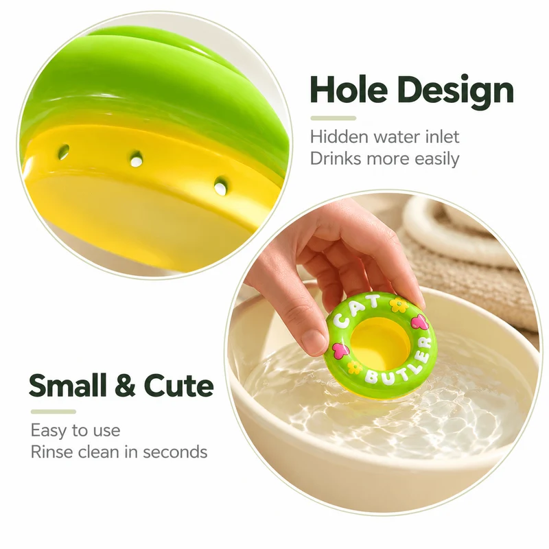 Floating Cat Water Dishes (2-Pack) – Treat-Friendly Drinking Bowl Inserts