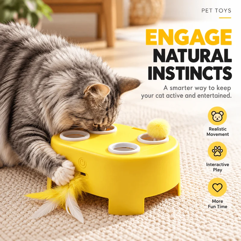 Electric Whack-a-Mouse Cat Toy