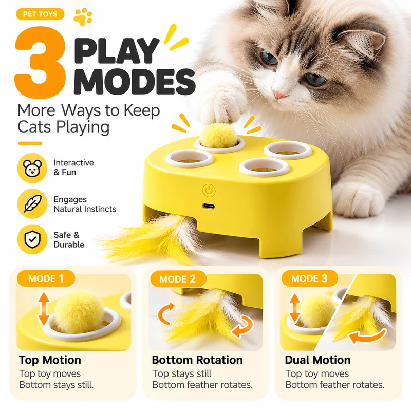 Electric Whack-a-Mouse Cat Toy