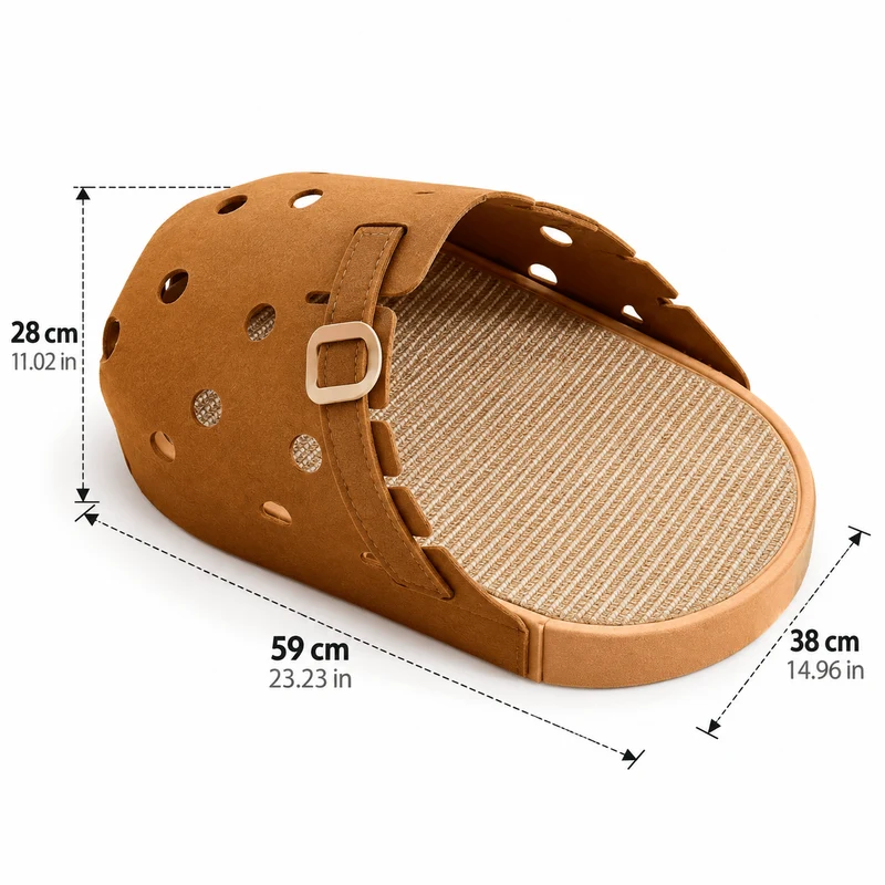 Clog-Shaped Cat Bed – Felt Cat Cave with Jute Scratching Mat