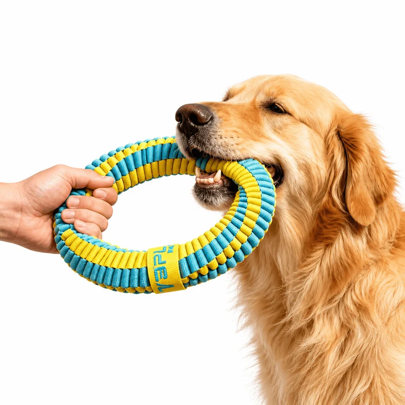 Antibacterial Braided Dog Ring Toy – Durable Chew & Tug Toy