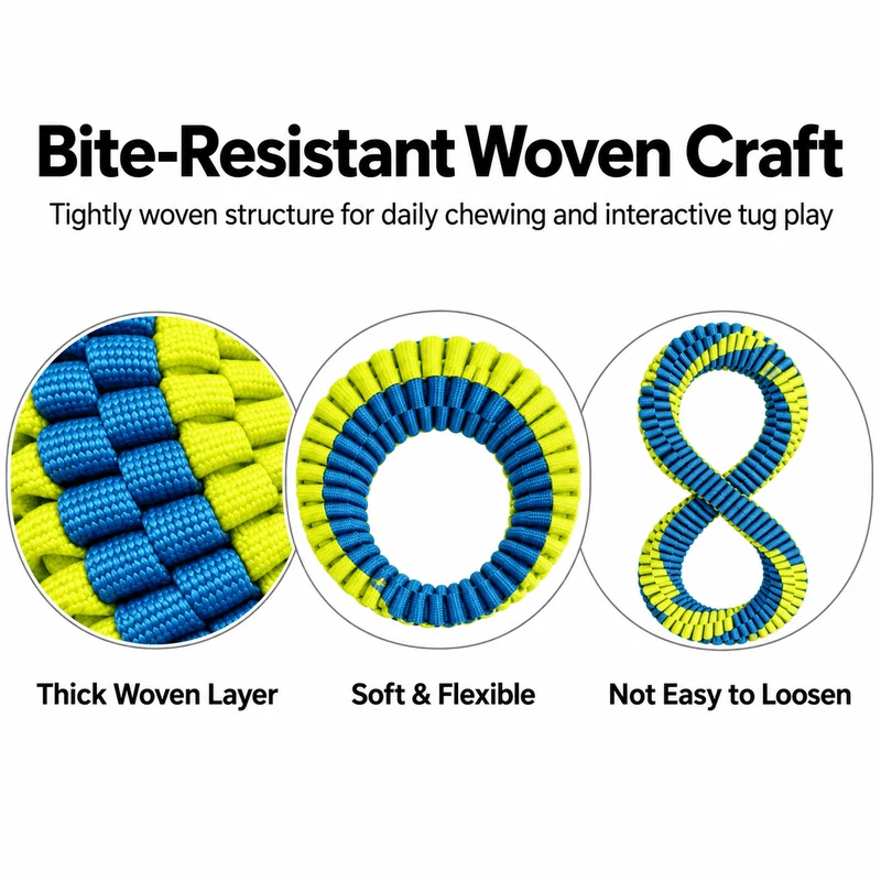 Antibacterial Braided Dog Ring Toy – Durable Chew & Tug Toy
