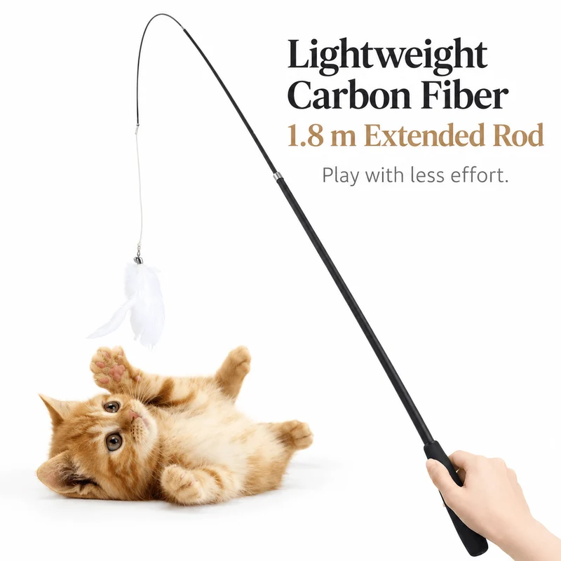 Extra-Long Telescopic Feather Cat Wand