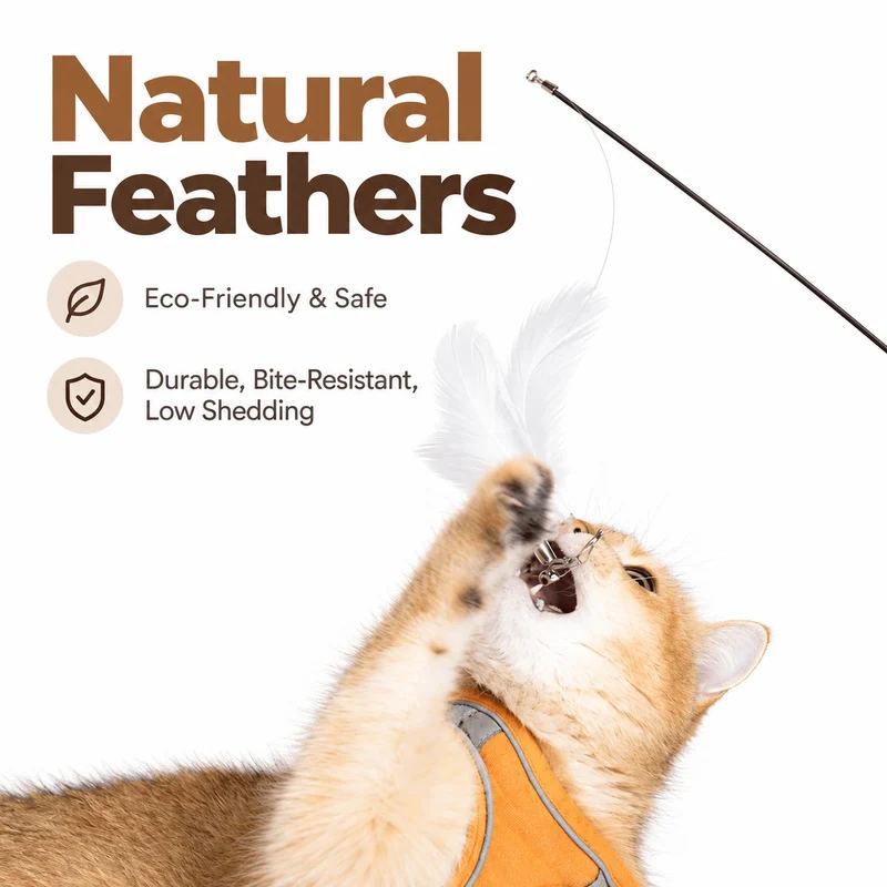 Extra-Long Telescopic Feather Cat Wand