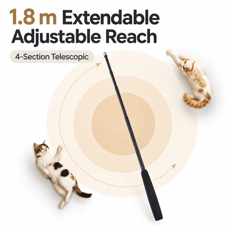 Extra-Long Telescopic Feather Cat Wand