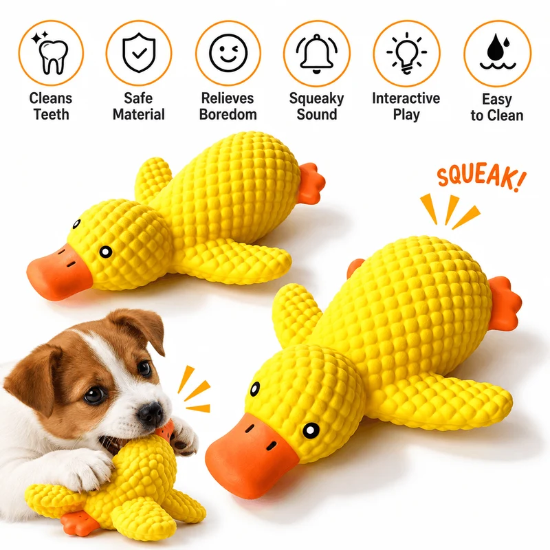 Squeaky Latex Duck Dog Toy