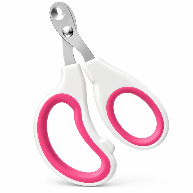 Cat Nail Clippers with Round-Hole Guide & Non-Slip Silicone Grip