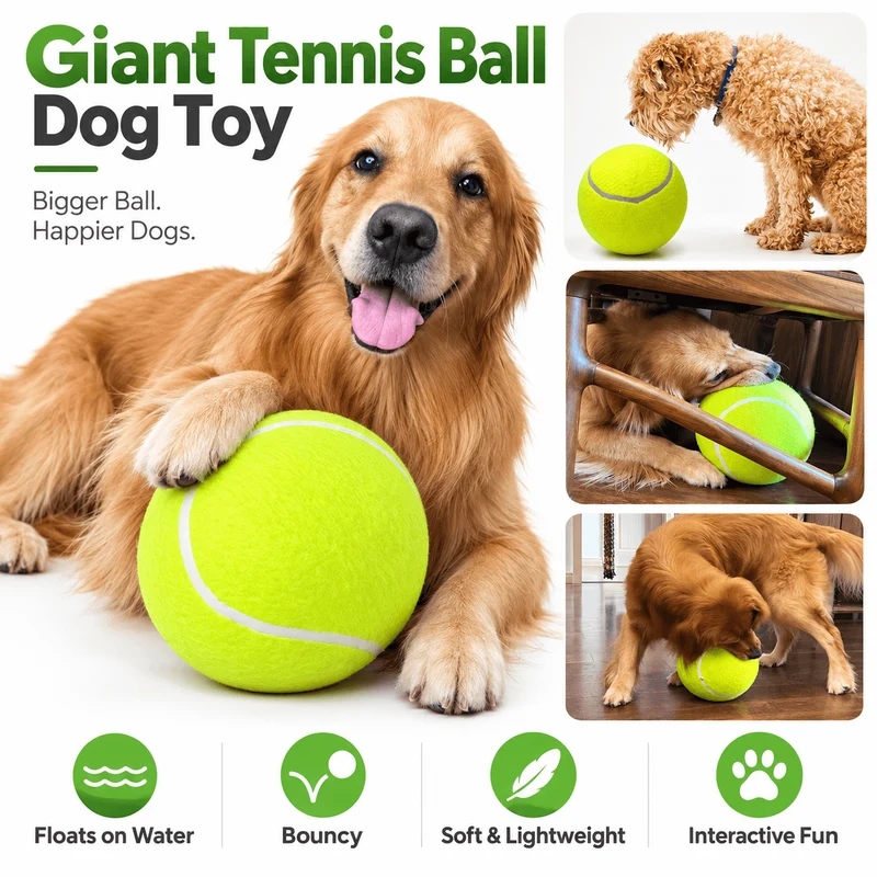 Giant Tennis Ball Dog Toy with Air Pump