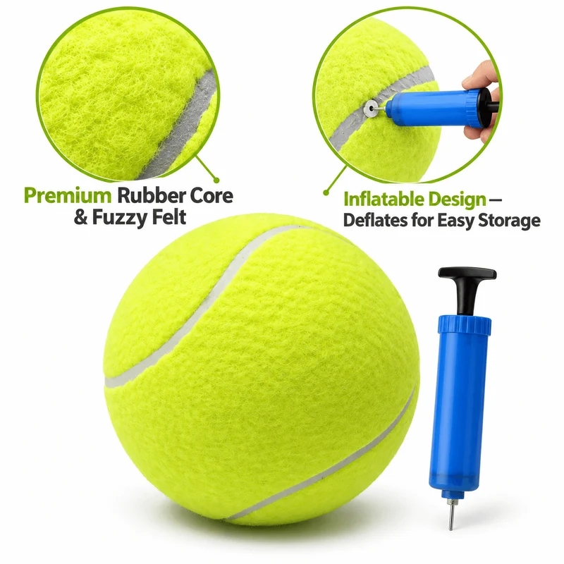 Giant Tennis Ball Dog Toy with Air Pump