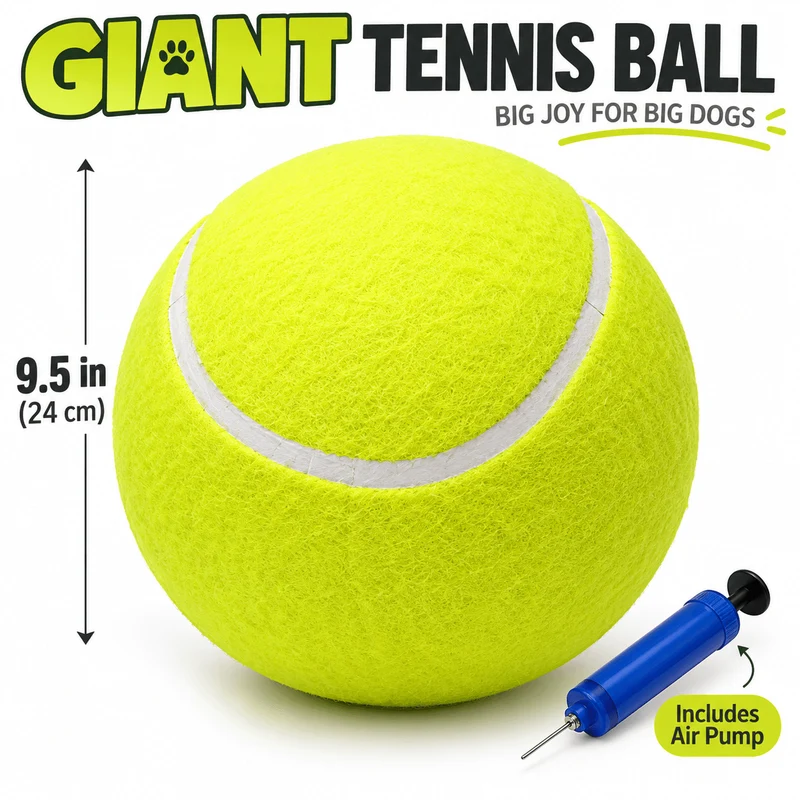 Giant Tennis Ball Dog Toy with Air Pump