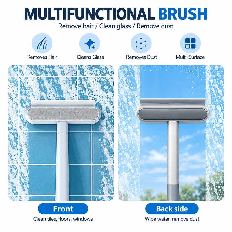 Reusable Pet Hair Remover Brush with 2 Built-In Mini Brushes