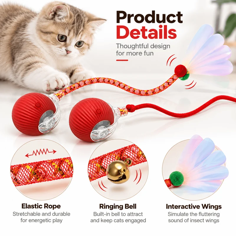 Auto Rolling Fun Ball – Smart Interactive Pet Toy for Dogs & Cats