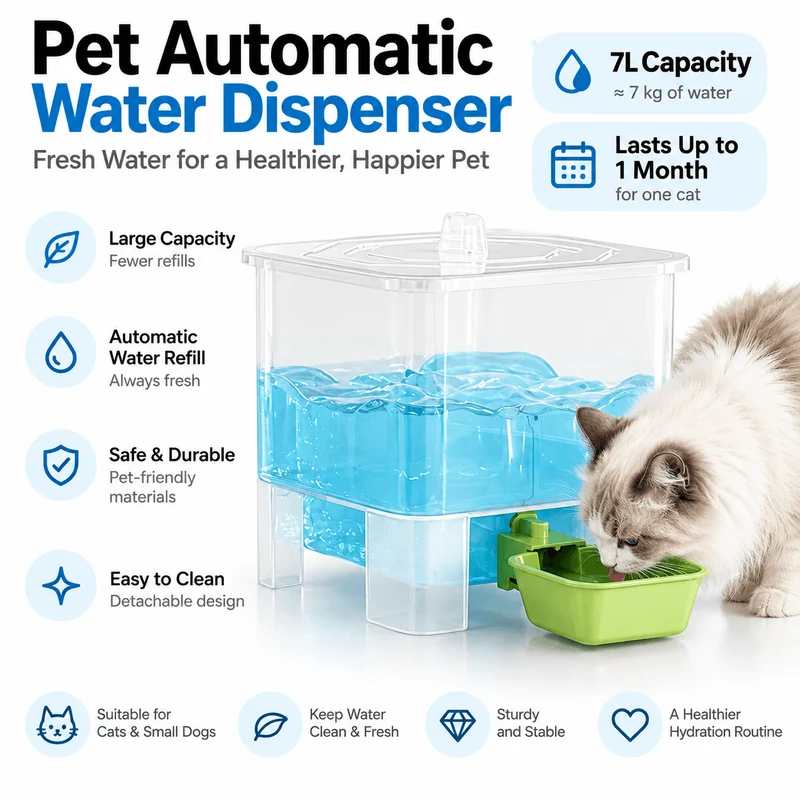 Automatic Pet Water Dispenser for Cats & Dogs