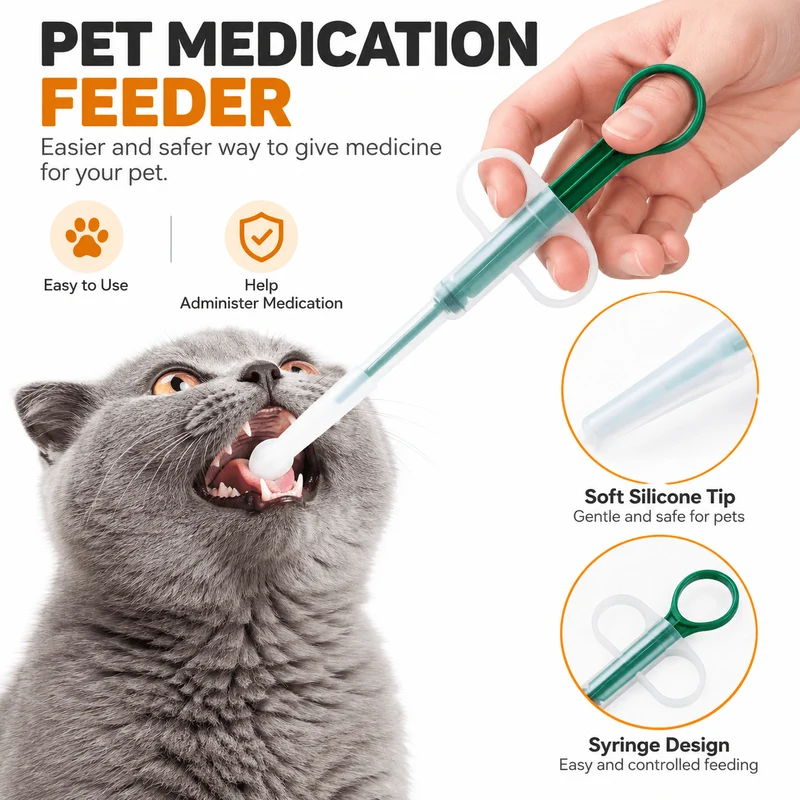Pet Medicine Feeders for Cats & Dogs – 2-Pack