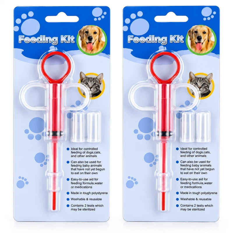 Pet Medicine Feeders for Cats & Dogs – 2-Pack