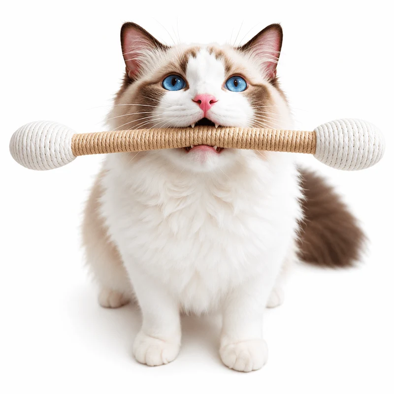 Large Sisal Catnip Kicker Toy – Solid Wood Core