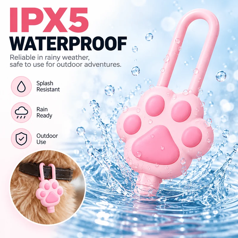Paw-Shaped LED Pet Collar Light – USB Rechargeable