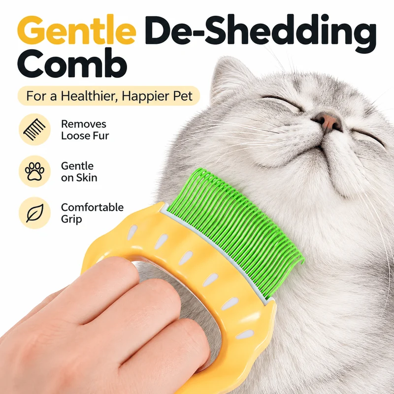 Cat Deshedding Comb – Loose Fur & Undercoat Remover