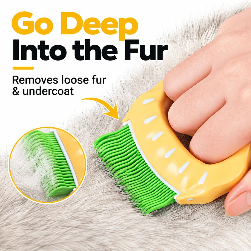 Cat Deshedding Comb – Loose Fur & Undercoat Remover