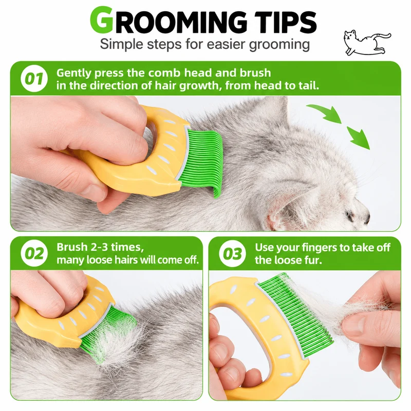 Cat Deshedding Comb – Loose Fur & Undercoat Remover