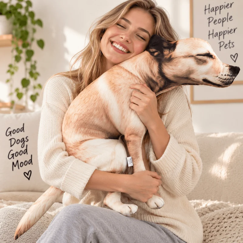 Funny Pooping Dog Plush Pillow – Realistic Novelty Dog Toy