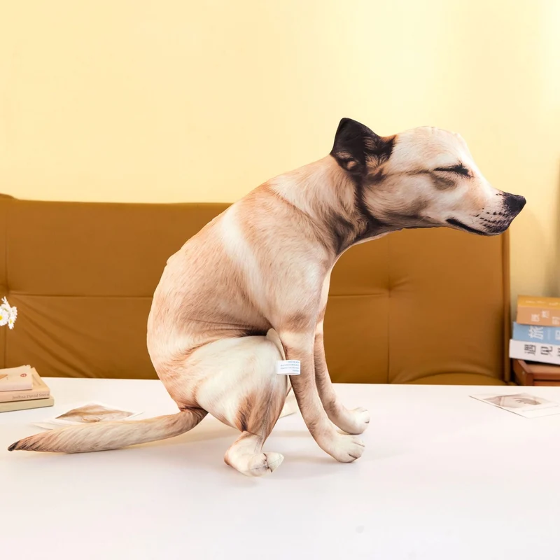 Funny Pooping Dog Plush Pillow – Realistic Novelty Dog Toy