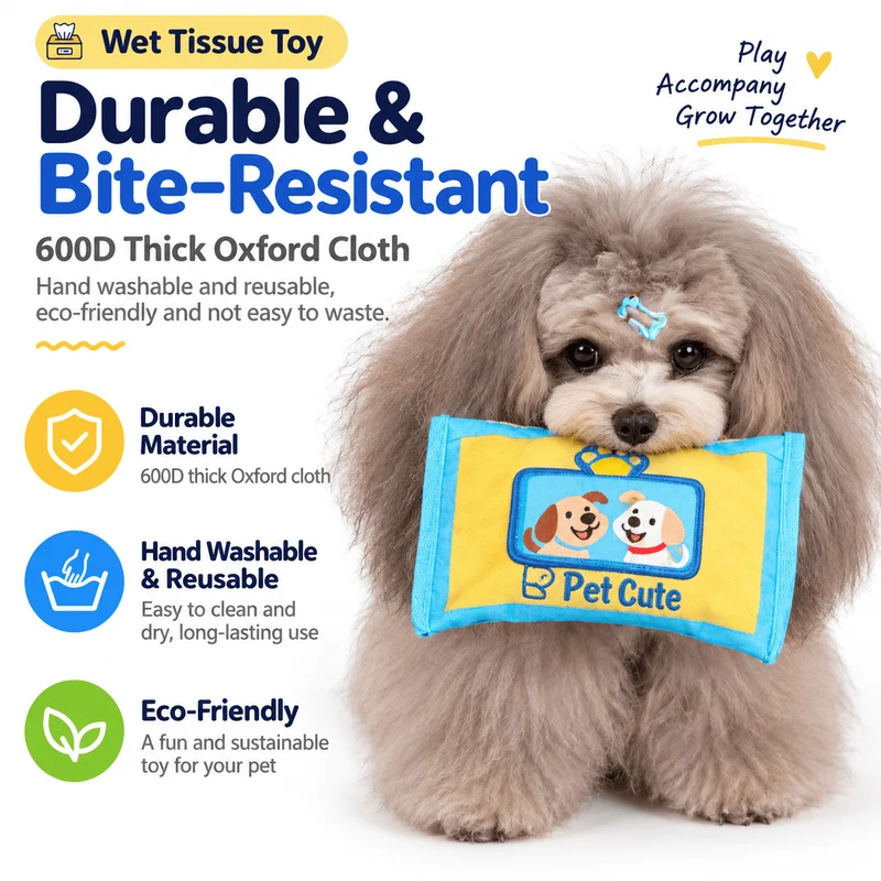 Tissue Box Dog Toy – Snuffle Treat Puzzle with Squeaker