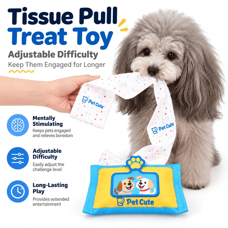 Tissue Box Dog Toy – Snuffle Treat Puzzle with Squeaker